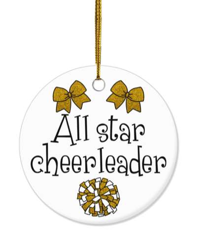 all star cheerleader pom pom ribbons white stickers, magnet
