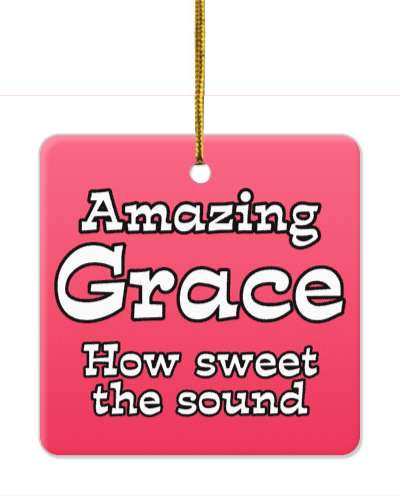 amazing grace how sweet the sound light red stickers, magnet