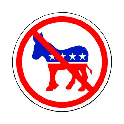 anti red slash dem democrat left wing donkey stickers, magnet