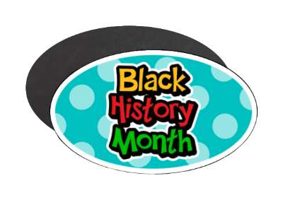 aqua polka dots whimsical black history month african flag colors stickers, magnet