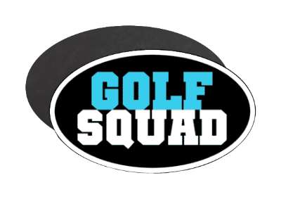 aqua white golf squad black team stickers, magnet