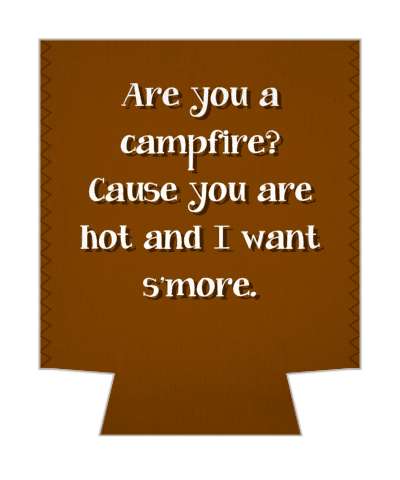 are you a campfire cause you are hot and i want smore pickup line stickers, magnet