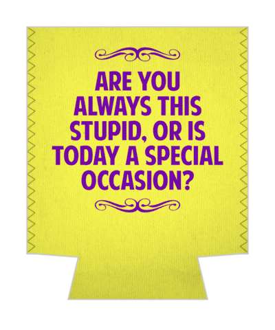 are you always this stupid or is today a special occasion witty insults stickers, magnet