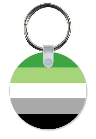 aromantic pride flag lgbt key circle stickers, magnet