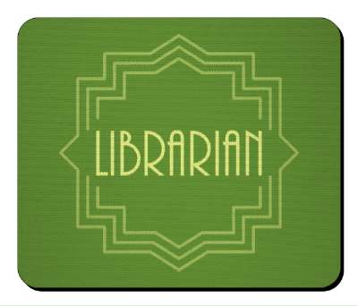 art deco fancy librarian green stickers, magnet