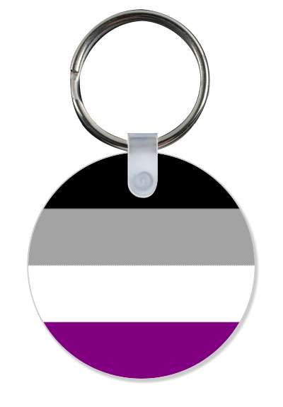 asexual pride flag lgbt key circle stickers, magnet