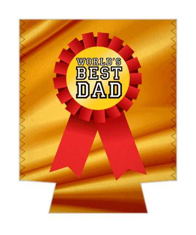 award worlds best dad red ribbons medal father stickers, magnet
