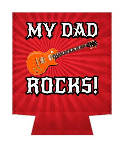 awesome my dad rocks electric guitar stickers, magnet