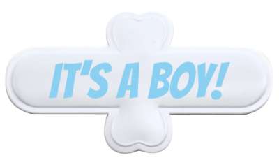 baby its a boy gender blue stickers, magnet