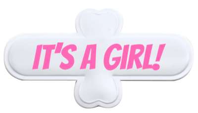 baby its a girl gender pink stickers, magnet