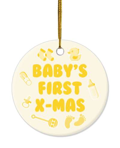 babys first xmas christmas cute peach stickers, magnet