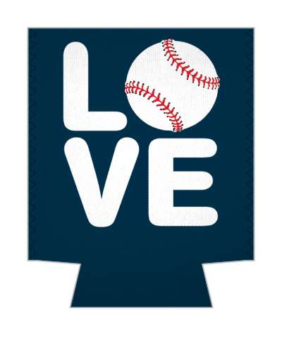 ball love baseball dark blue stickers, magnet