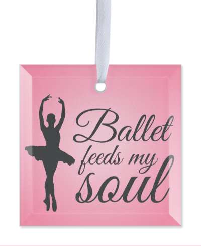 ballet feeds my soul dancer silhouette pink gradient stickers, magnet
