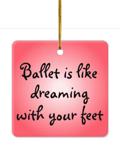 ballet is like dreaming with your feet red gradient stickers, magnet