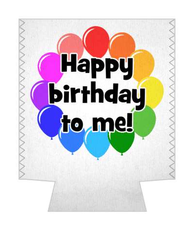 balloons circle happy birthday to me multicolor stickers, magnet