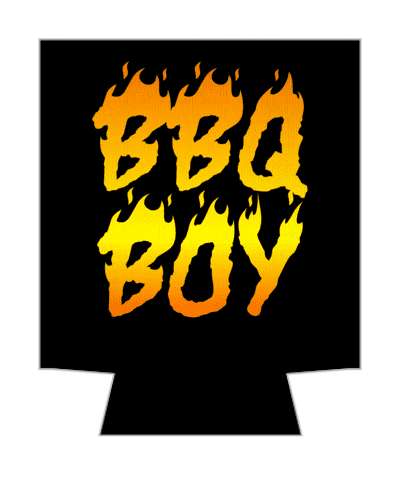 barbecue humor bbq boy flames stickers, magnet