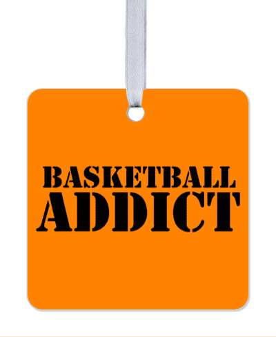 basketball addict black orange stencil stickers, magnet