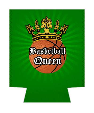 basketball queen crown ball green rays stickers, magnet