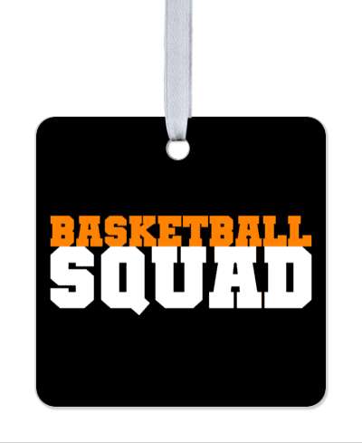 basketball squad black white orange stickers, magnet