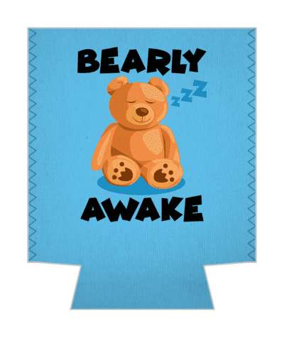 bearly awake barely sleeping teddy pun stickers, magnet