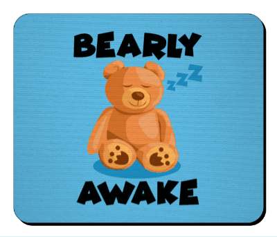 bearly awake very cute teddy bear sleeping stickers, magnet