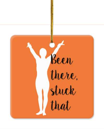 been there stuck that gymnastics silhouette orange stickers, magnet