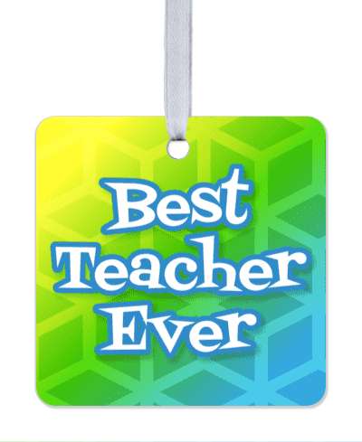 best teacher ever cute hexagon pattern gradient colorful stickers, magnet