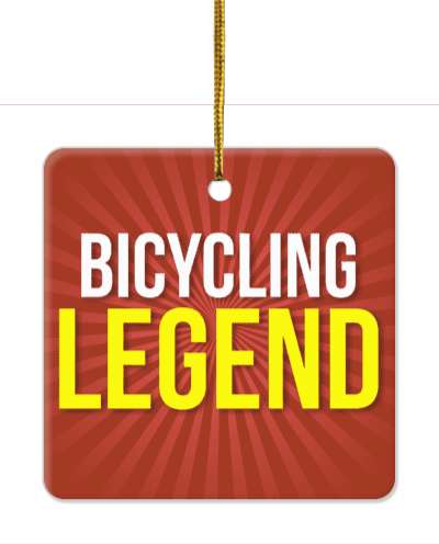 bicycling legend deep red rays stickers, magnet