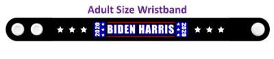 biden harris 2020 black six white stars wristband