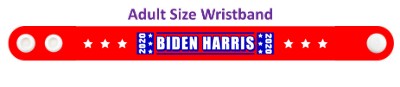 biden harris 2020 red six white stars wristband