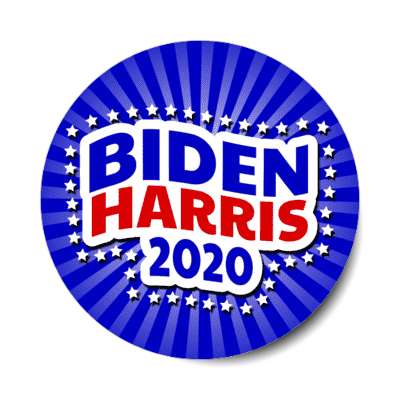 biden harris 2020 wave stars rays blue sticker