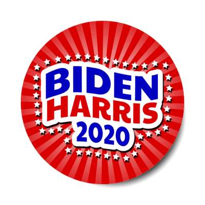 biden harris 2020 wave stars rays red sticker