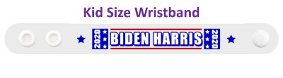 biden harris 2020 white two stars wristband