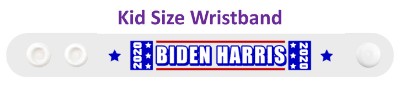 biden harris 2020 white two stars wristband