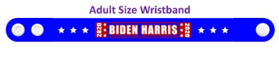 biden harris 2020n blue six white stars wristband