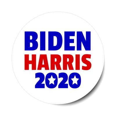 biden harris stars 2020 white sticker