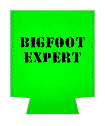 bigfoot expert rugged stencil black green stickers, magnet