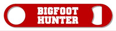bigfoot hunter red white bold stickers, magnet