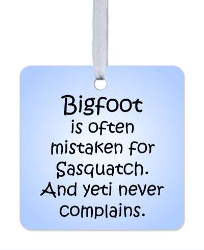bigfoot is often mistaken for sasquatch and yeti never complains puns stickers, magnet