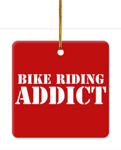 bike riding addict red white stencil style stickers, magnet