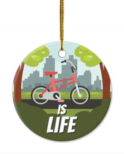 biking is life outdoors colorful trees city bicycle stickers, magnet