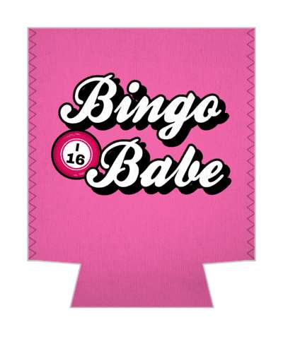 bingo babe pink cursive stickers, magnet
