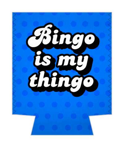 bingo is my thingo wordplay fun blue stickers, magnet