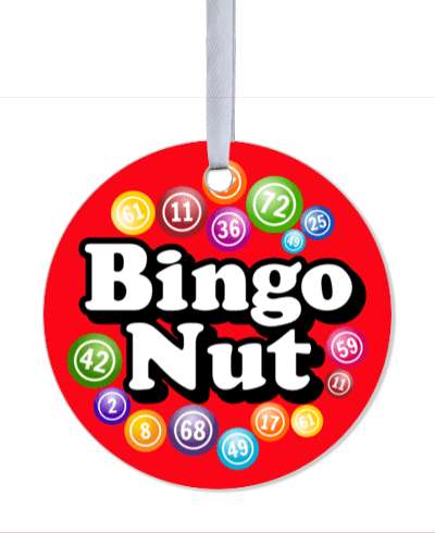 bingo nut bingo balls red colorful stickers, magnet
