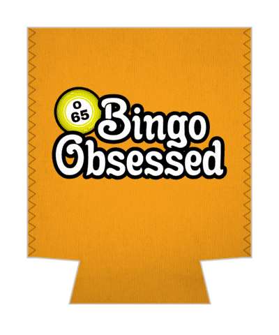 bingo obsessed bingo ball orange yellow stickers, magnet