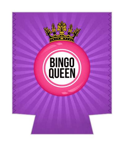 bingo queen crown bingo ball rays purple stickers, magnet