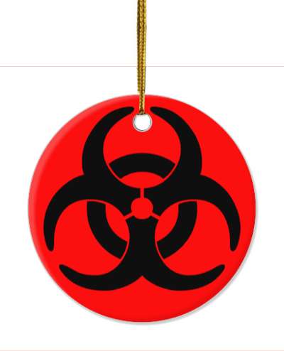biohazard danger warning symbol red stickers, magnet