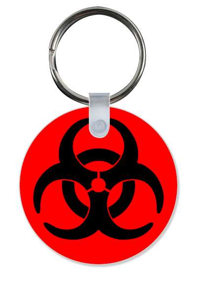 biohazard red symbol danger stickers, magnet
