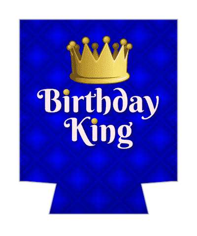 birthday king crown royal blue stickers, magnet
