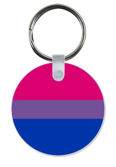 bisexual pride flag lgbt key circle stickers, magnet